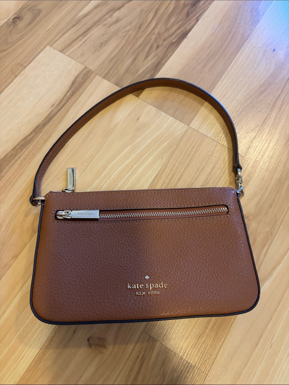 kate spade Brown Leather Shoulder Bag with Gold Hardware